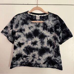 PINK Victoria's Secret Black Tie-Dye Women's Tee